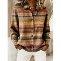 Womens Loose-Fit Long-Sleeve Shirt With A Bold Colorful Plaid Print