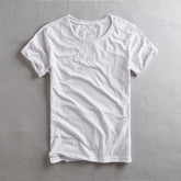 New Bamboo-Stripe Cotton Mens Short-Sleeve T-Shirt