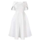 Womens Solid-Color Casual Chic Dress