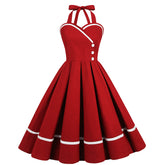 Retro-style Cinched-waist A-line 1950s Dress With A Voluminous Skirt