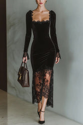 Women's Elegant French-style Lace Cocktail Dress