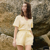 Two Piece Set Of Lace Top And Shorts