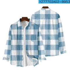 New Mens Plaid Comfortable Long-sleeve Shirt With A Relaxed Fit