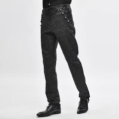 Fashionable Embroidered Chinese Knot Ethnic-Style Gothic Mens Pants