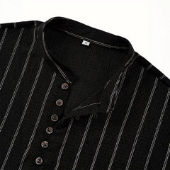 FallWinter Casual Striped Crew-neck Single-breasted Long-sleeve Top