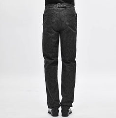 Fashionable Embroidered Chinese Knot Ethnic-Style Gothic Mens Pants