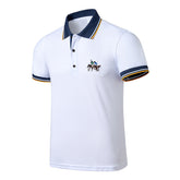 Mens Short Sleeve T Shirt With A Lapel And High End Embroidery