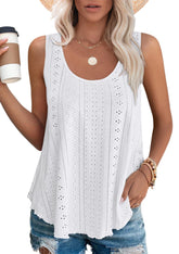 Crew-neck Loose-fitting Sleeveless T-shirt Top