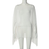Loose-Fitting, Versatile Plus-Size Womens Chiffon Pullover Tunic