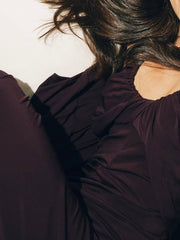 Deep Wine Red Halter Draped Ball Gown Maxi Dress