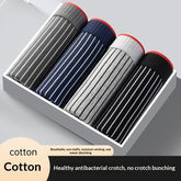 Mens Long-staple Cotton Antibacterial Boxer Briefs Skin-friendly
