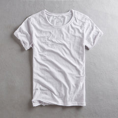 New Bamboo-Stripe Cotton Mens Short-Sleeve T-Shirt