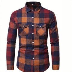 Mens Stylish Long-Sleeve Lapel Shirt