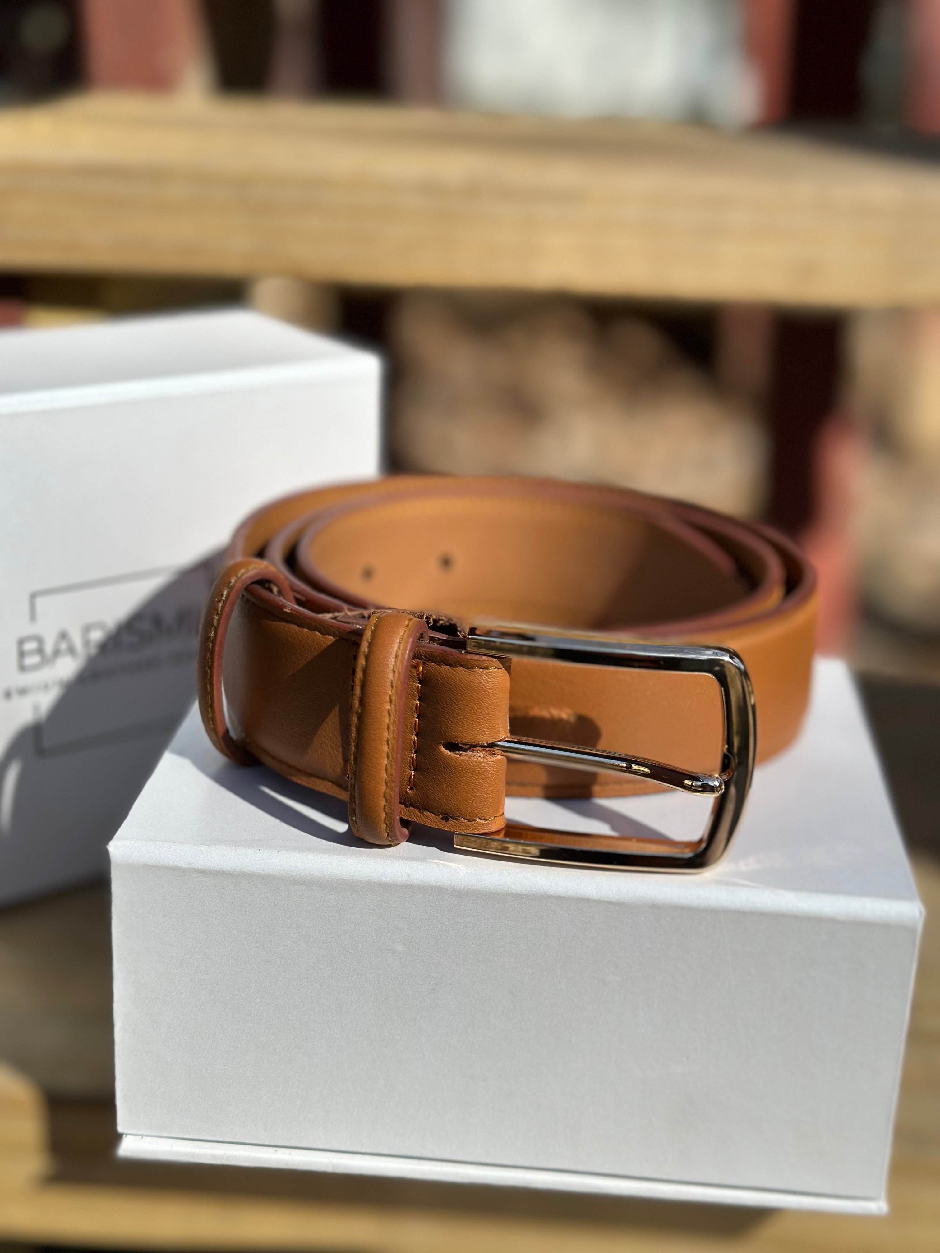 Handmade Brown Leather Belt (Wide)-4