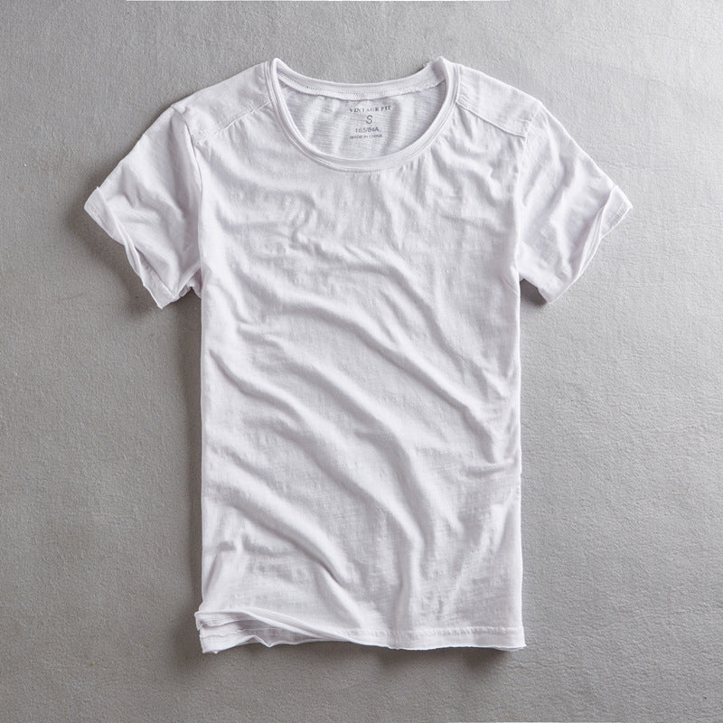 New Bamboo-Stripe Cotton Mens Short-Sleeve T-Shirt