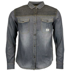 Mens Jack South Long Sleeved Contrast Denim Shirt
