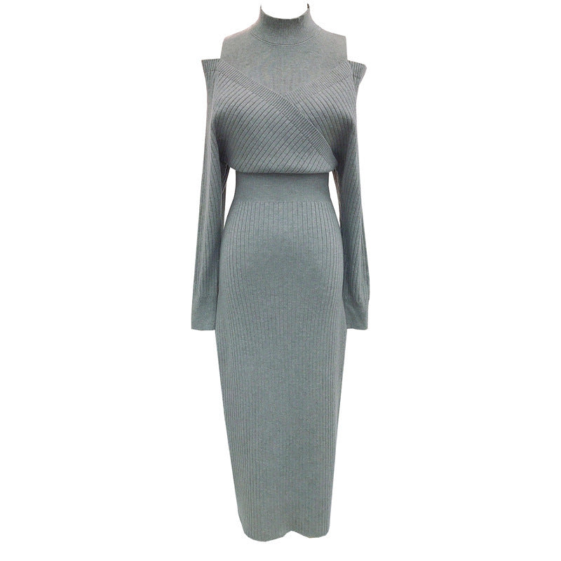 Vintage Soft Off-shoulder Womens Dress