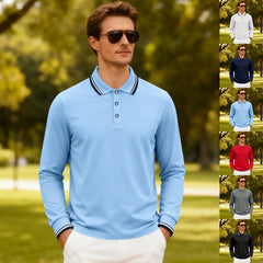 Mens Casual Jacquard Polo Shirtquick-drying Breathable