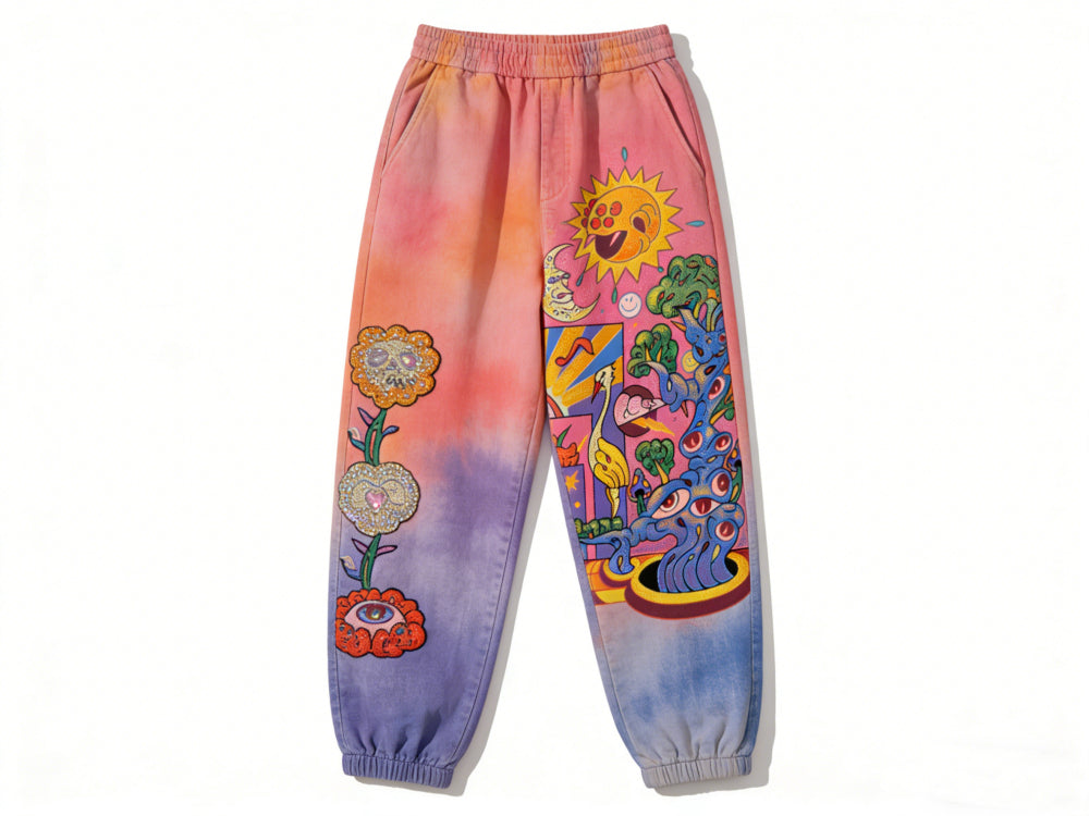 Mens Printed Ankle-Fit Pants