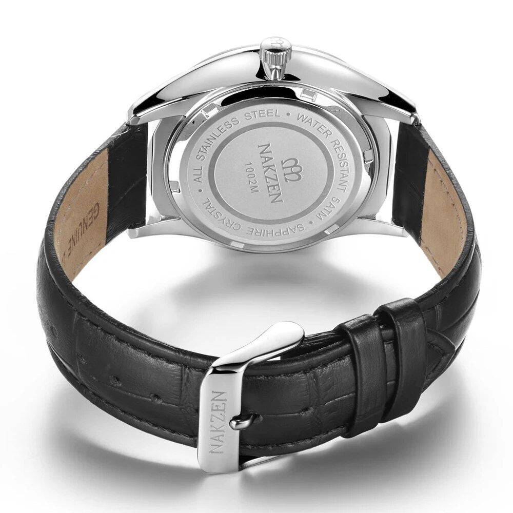 NAKZEN 2020 New Men's Watches Top Brand Luxury Quartz Watch Men Leather Waterproof Military Watch Man Clocks Relogio Masculino
