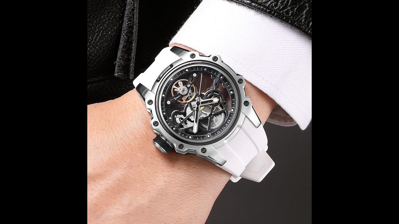 MEGIR Fashion Men's Full Automatic Watches Hollow Out Luminous Sports Mechanical Watch Waterproof Wristwatches Reloj Hombre 2243