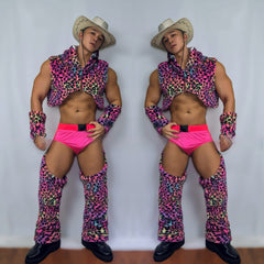 Faux Fur Vest Western Cowboy Men's Gogo Performance Costume