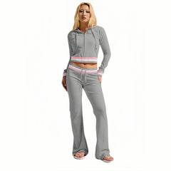 Silver Fox Fleece Hooded Cardigan Two-Piece Set