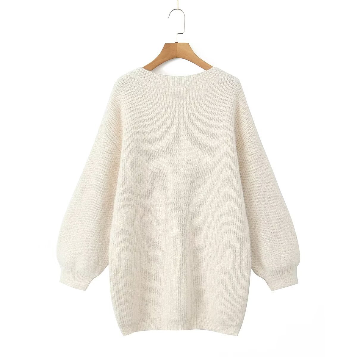 V-neck Backless Lace-up Midi Sweater For Women