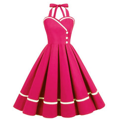 Retro-style Cinched-waist A-line 1950s Dress With A Voluminous Skirt