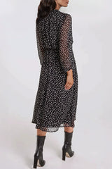 Black Polka Dot Midi Dress
