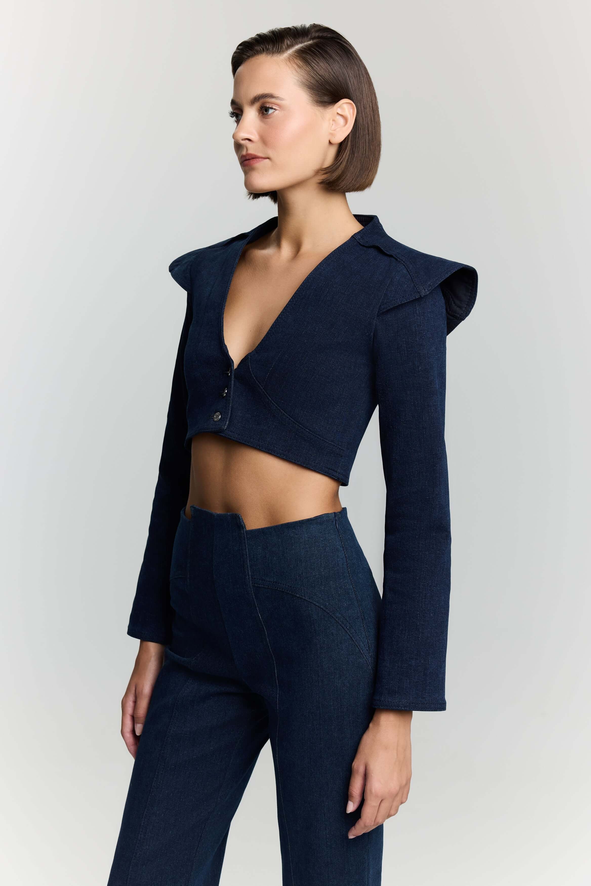JENDUE Harmony Denim Jacket - Cropped & Stylish Outerwear