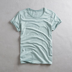 New Bamboo-Stripe Cotton Mens Short-Sleeve T-Shirt