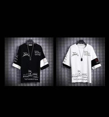 Mens Loose-fitting Japanese-style 34-sleeve Shirt For Spring And Summer