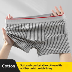 Mens Long-staple Cotton Antibacterial Boxer Briefs Skin-friendly