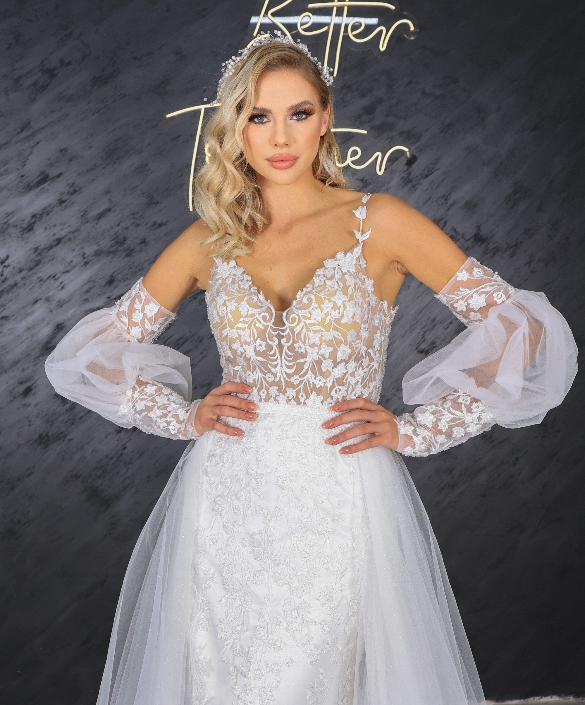 Mila column wedding dress
