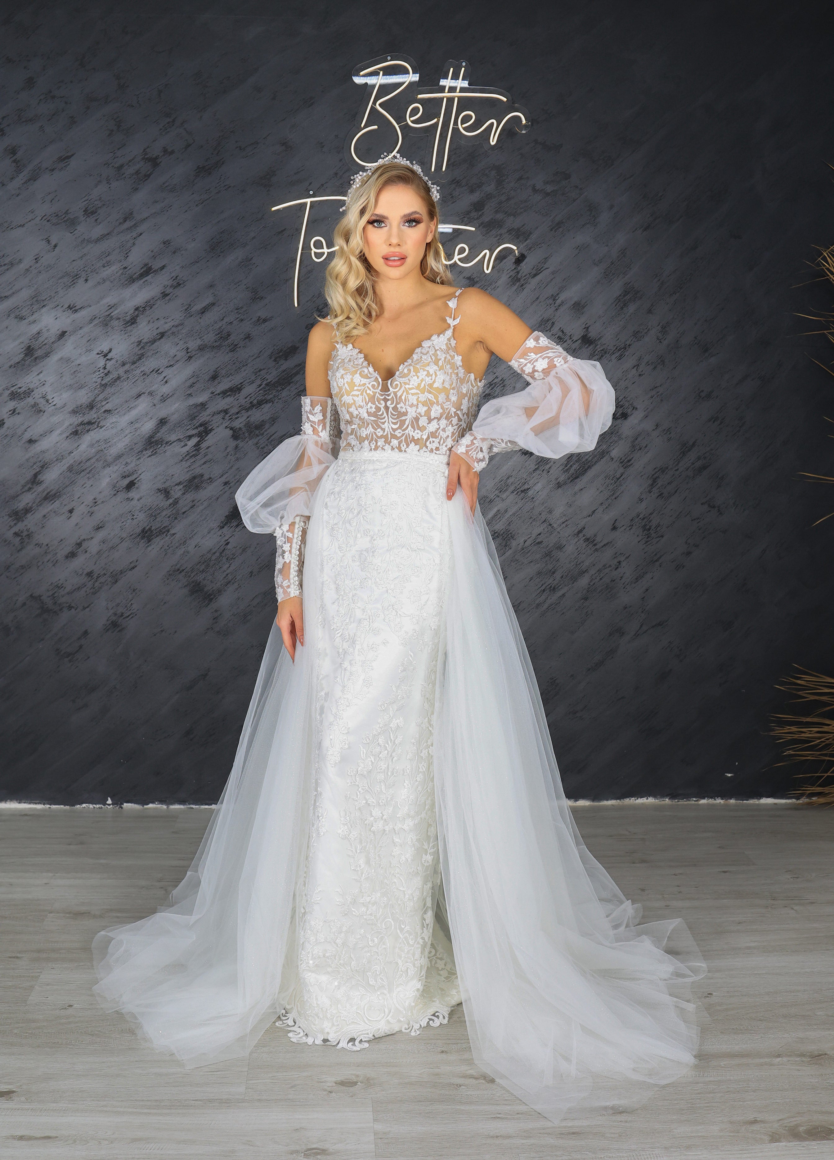 Mila column wedding dress