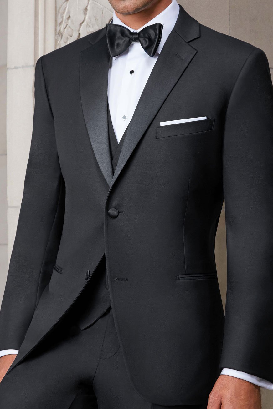 "Hartford" Black Tuxedo Jacket Notch (Separates)