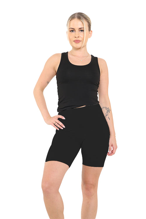 Crazy Chick Women Black Cotton Cycling Ladies Shorts