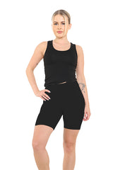Crazy Chick Women Black Cotton Cycling Ladies Shorts