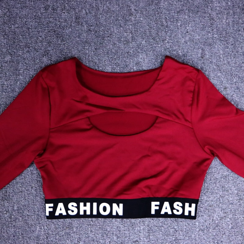 Women Fashion Letter Sport Leggings Bras Yoga Set Fitness Gym Wear