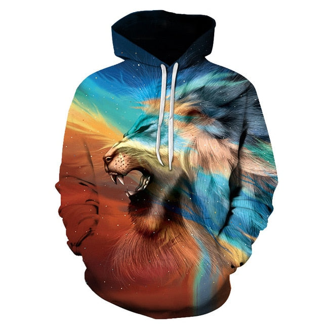 Novelty Flame Lion Hoodie Men's Animal Men's Clothing Flame Hoodie Sweatshirt Sweatshirt 3D Hoodie Sportswear Unisex clothing