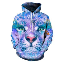 Novelty Flame Lion Hoodie Men's Animal Men's Clothing Flame Hoodie Sweatshirt Sweatshirt 3D Hoodie Sportswear Unisex clothing