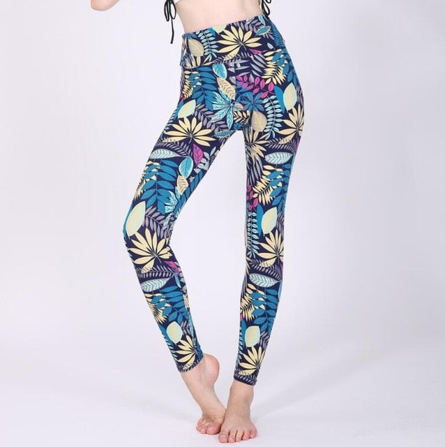 Fashion Girl Legging Spandex Aptitud Print Floral Leggings Leggins Milk Silk