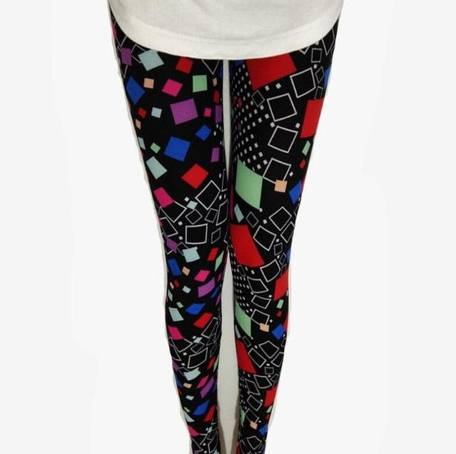 Fashion Girl Legging Spandex Aptitud Print Floral Leggings Leggins Milk Silk