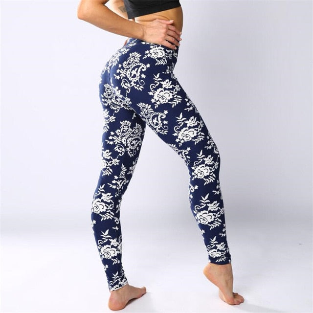 Fashion Girl Legging Spandex Aptitud Print Floral Leggings Leggins Milk Silk