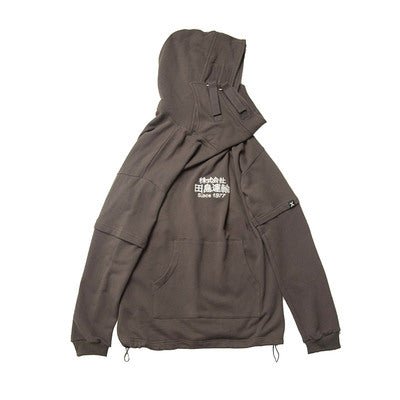 Embroidery Harajuku Hoodie Mens Casual Japanese Streetwear Hoodies Hip Hop Sweatshirts Man Pullovers Outerwear