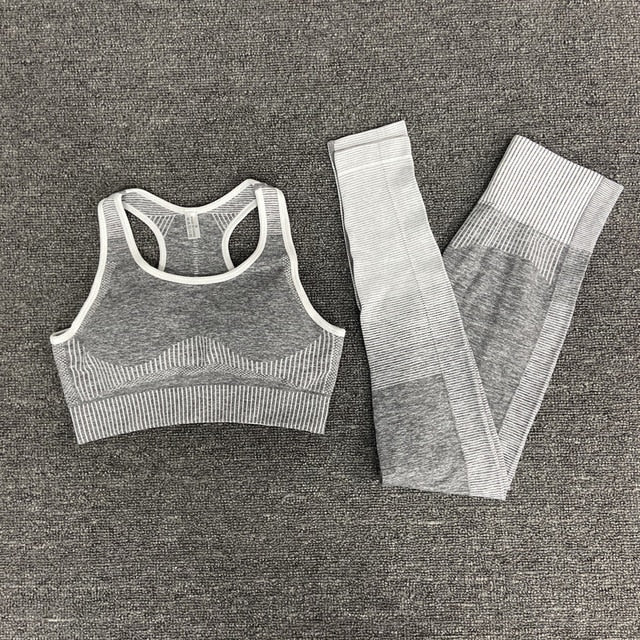 Seamless Gym Yoga Set For Women Fitness Bra Short Shirt Top Leggings Shorts Tracksuit Running Workout Sports Suit Hips Lifting