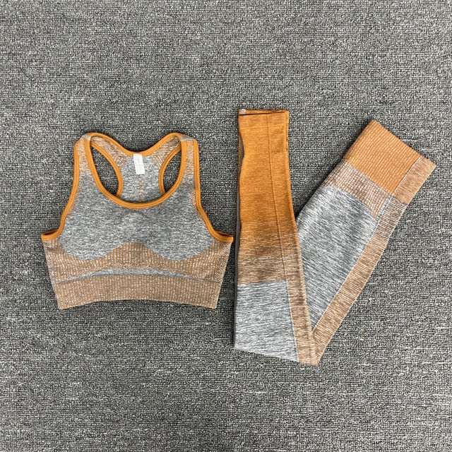 Seamless Gym Yoga Set For Women Fitness Bra Short Shirt Top Leggings Shorts Tracksuit Running Workout Sports Suit Hips Lifting