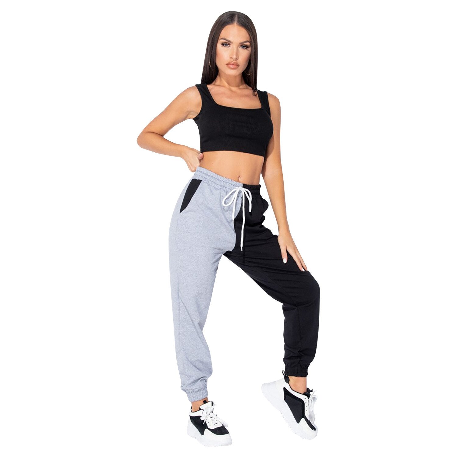 Autumn Patchwork Sports Wear For Women Gym Pencil Leggings Pants Fashion Running Fitness Energy Jogging Trousers Tracksuit