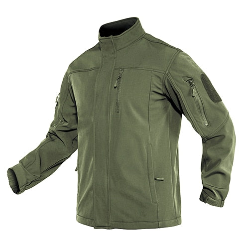 Soft shell Tactical  Jacket Mens Warm Military Waterproof Fleece  Jacket Windproof Multi-pockets Hunting Jacket Coat